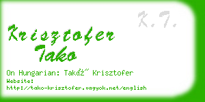 krisztofer tako business card